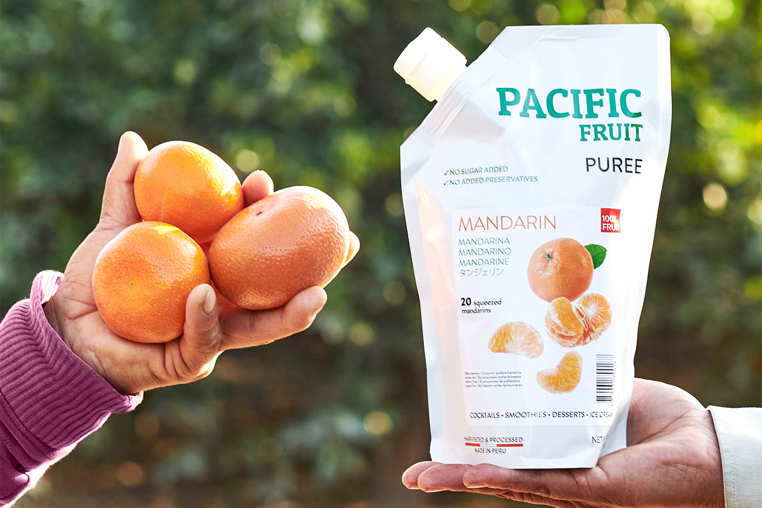 Puré de fruta Mandarina sin azúcar añadida y sin preservantes