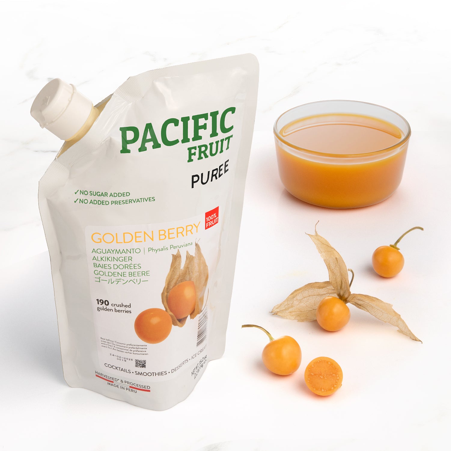 Purés temperatura ambiente sin azúcares añadidos Aguaymanto