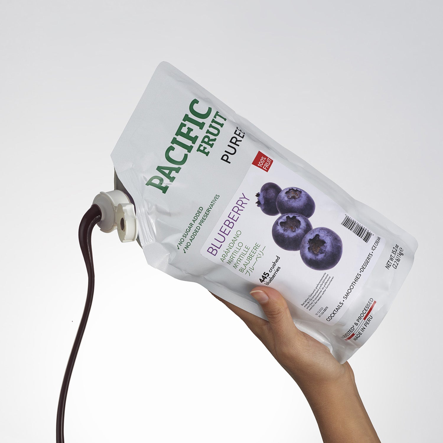 Purés refrigerados sin azúcares añadidos Arándanos