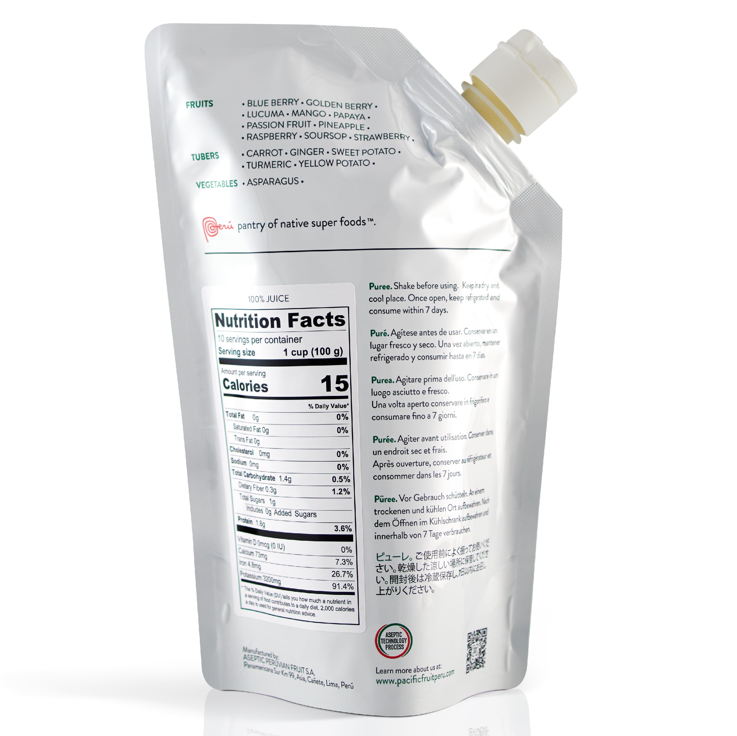 Purés temperatura ambiente sin azúcares añadidos Jengibre