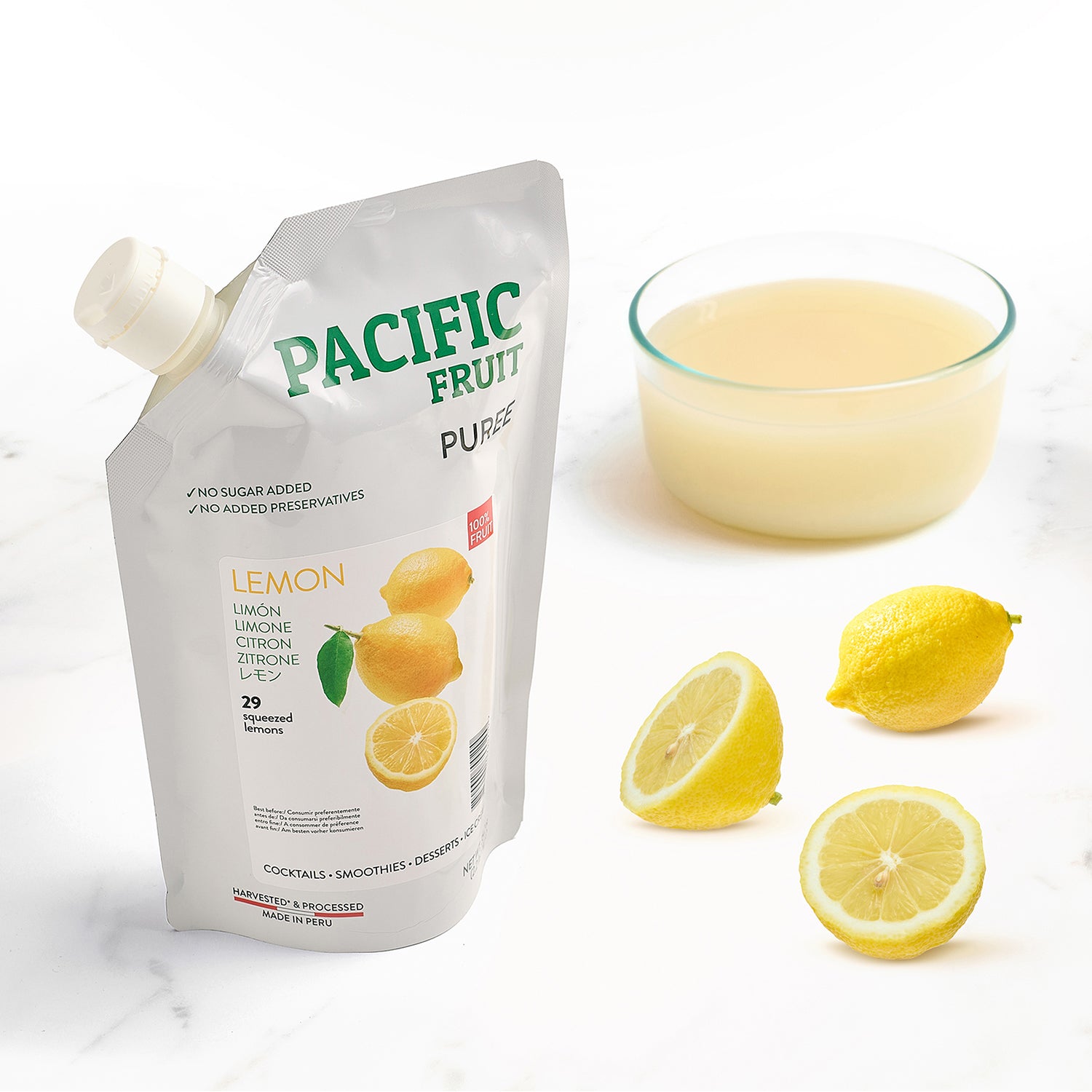 Purés refrigerados sin azúcares añadidos Limón