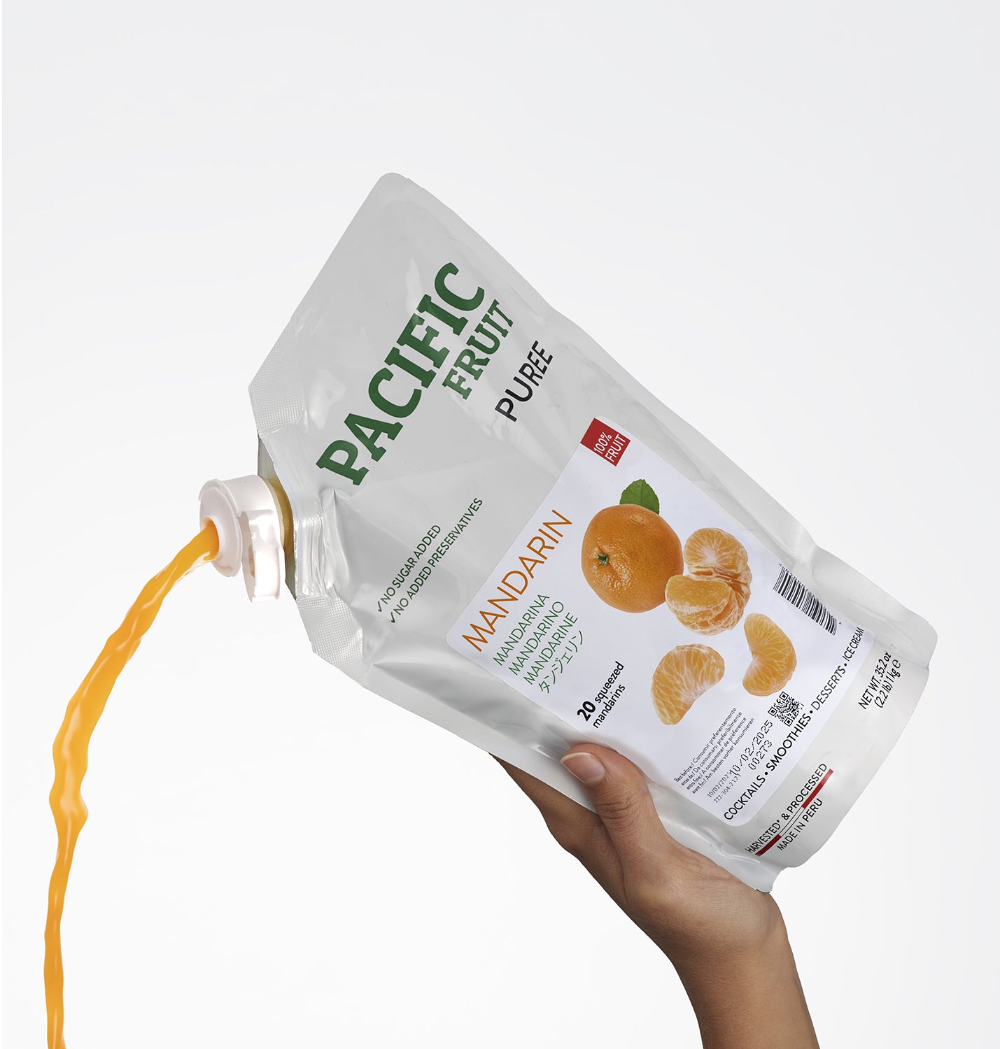 Purés refrigerados sin azúcares añadidos Mandarina