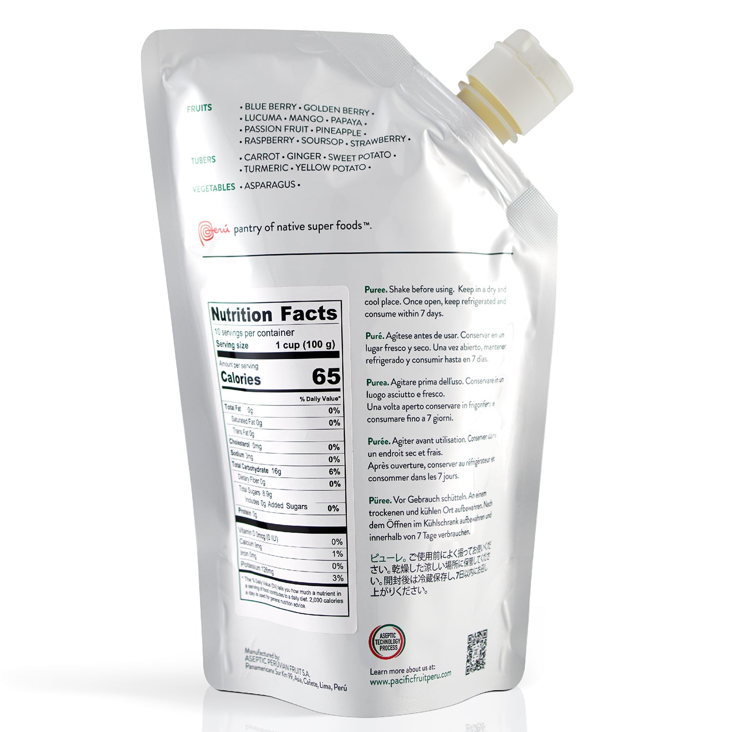 Purés temperatura ambiente sin azúcares añadidos Piña Golden