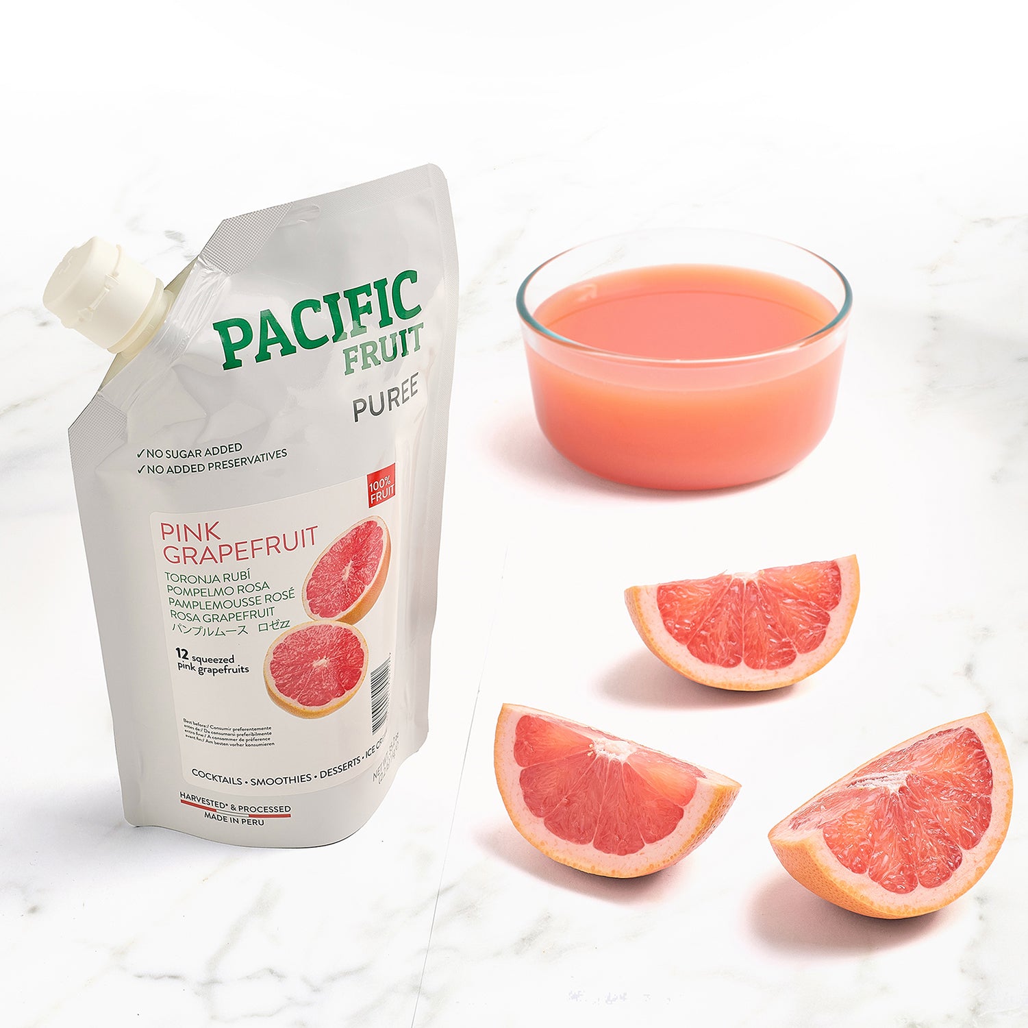 Purés refrigerados sin azúcares añadidos Toronja